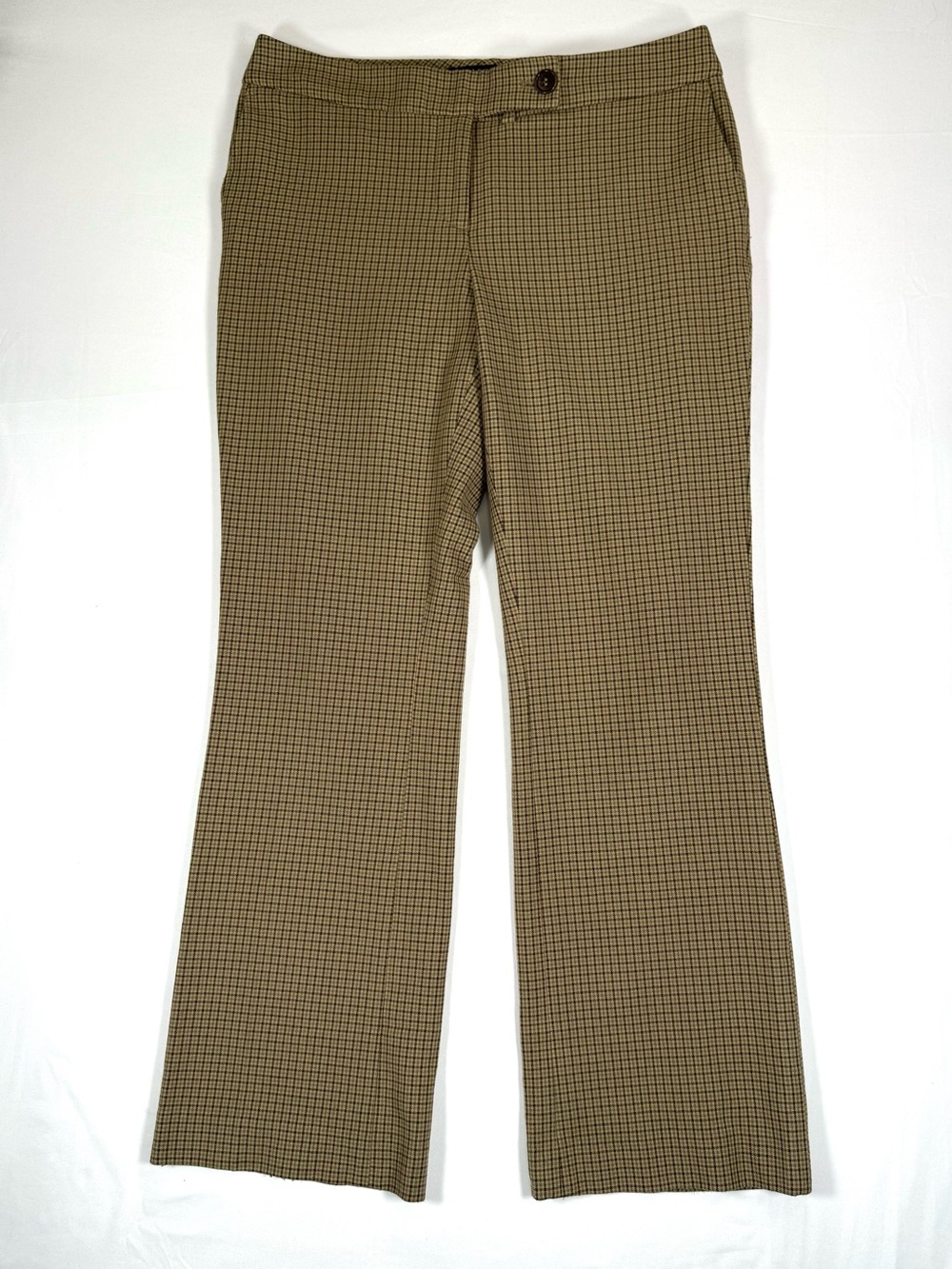 TALBOTS Womens Signature Boot Houndstooth Trousers 8P Petite Academia Preppy